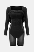 Load image into Gallery viewer, Marisse Body Baby Built-In Shapewear Square Neck Long Sleeve Maxi Dress