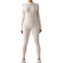 Load image into Gallery viewer, Hailey Half Zip Mock Neck Active Jumpsuit