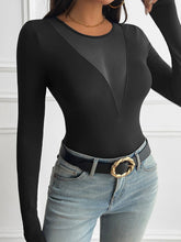 Load image into Gallery viewer, Azora Mesh Round Neck Long Sleeve T-Shirt