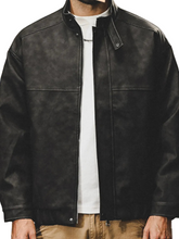 Load image into Gallery viewer, Clinton Men's Plus Size Zip Up Stand Collar Biker Jacket