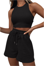 Load image into Gallery viewer, Camri Round Neck Top and Drawstring Shorts Set