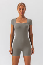 Load image into Gallery viewer, Gianna Square Neck Cap Sleeve Active Romper