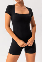 Load image into Gallery viewer, Gianna Square Neck Cap Sleeve Active Romper