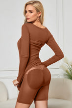 Load image into Gallery viewer, Marisse Body Baby Built-In Shapewear Square Neck Long Sleeve Maxi Dress