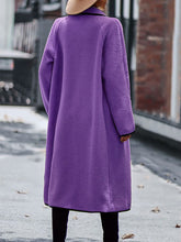 Load image into Gallery viewer, Monika Full Size Contrast Trim Long Sleeve Coat with Pockets