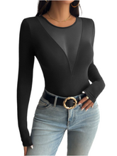 Load image into Gallery viewer, Azora Mesh Round Neck Long Sleeve T-Shirt