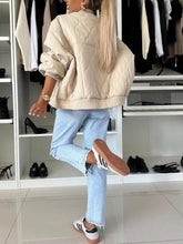 Load image into Gallery viewer, Raleigh Baseball Collar Snap Down Long Sleeve Jacket