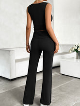 Load image into Gallery viewer, Alyssa Ribbed Round Neck Tank and Pants Set