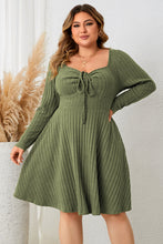 Load image into Gallery viewer, Elsie Plus Size Sweetheart Neck Long Sleeve Ribbed Dress