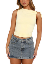 Load image into Gallery viewer, Aura Ruched Asymmetrical Neck Cami