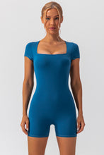Load image into Gallery viewer, Gianna Square Neck Cap Sleeve Active Romper