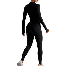 Load image into Gallery viewer, Hailey Half Zip Mock Neck Active Jumpsuit