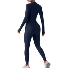 Load image into Gallery viewer, Hailey Half Zip Mock Neck Active Jumpsuit