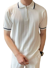 Load image into Gallery viewer, Lino Men's Plus Size Quarter Zip Short Sleeve Polo