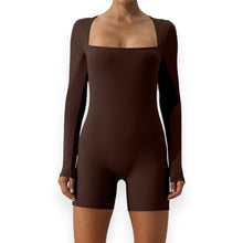 Load image into Gallery viewer, Briellyn Square Neck Long Sleeve Active Romper