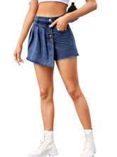 Load image into Gallery viewer, Terry Raw Hem Denim skort