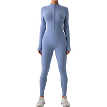 Load image into Gallery viewer, Hailey Half Zip Mock Neck Active Jumpsuit