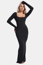 Load image into Gallery viewer, Marisse Body Baby Built-In Shapewear Square Neck Long Sleeve Maxi Dress