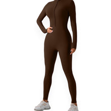 Load image into Gallery viewer, Hailey Half Zip Mock Neck Active Jumpsuit