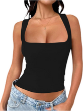 Load image into Gallery viewer, Ivana Square Neck Wide Strap Tank