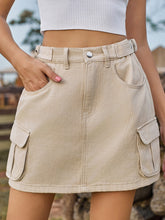Load image into Gallery viewer, Harper Adjustable Waist Denim Skirt with Pockets