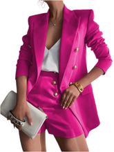 Load image into Gallery viewer, Blair Lapel Collar Long Sleeve Blazer and Shorts Set