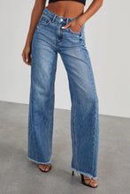 Load image into Gallery viewer, Tyra Raw Hem Wide Leg Jeans with Pockets