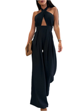 Load image into Gallery viewer, Zuri Wide Leg Cutout Halter Neck Jumpsuit