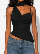 Load image into Gallery viewer, Zarea Asymmetrical Neckline Ruched Cami