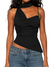 Load image into Gallery viewer, Zarea Asymmetrical Neckline Ruched Cami