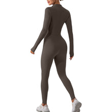 Load image into Gallery viewer, Hailey Half Zip Mock Neck Active Jumpsuit