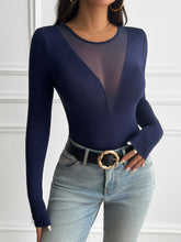 Load image into Gallery viewer, Azora Mesh Round Neck Long Sleeve T-Shirt