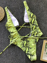 Load image into Gallery viewer, Ibiza Lace-Up Backless Plunge One-Piece Swimwear