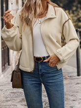 Load image into Gallery viewer, Calyra Zip Up Dropped Shoulder Polar Fleece Jacket