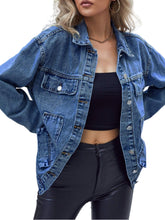 Load image into Gallery viewer, Vaila Pocketed Button Down Collared Neck Denim Top