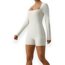 Load image into Gallery viewer, Briellyn Square Neck Long Sleeve Active Romper