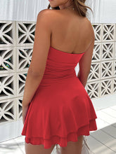 Load image into Gallery viewer, Sophie Ruched Layered Tube Mini Dress