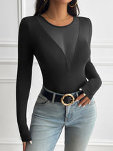 Load image into Gallery viewer, Azora Mesh Round Neck Long Sleeve T-Shirt