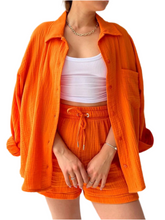 Load image into Gallery viewer, Nohea Textured Button Up Shirt and Shorts Set
