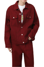 Load image into Gallery viewer, Hawk Men's Button Up Dropped Shoulder Denim Jacket