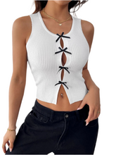 Load image into Gallery viewer, Anaelle Bow Front Round Neck Tank