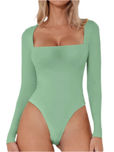 Load image into Gallery viewer, Zia Square Neck Long Sleeve Bodysuit