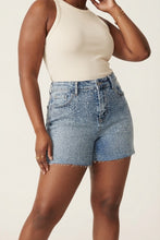 Load image into Gallery viewer, Isabel Full Size High Waist Rhinestone Decor Denim Shorts