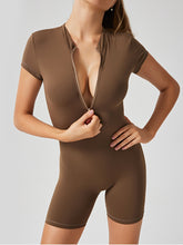 Load image into Gallery viewer, Audrey Half Zip Short Sleeve Active Romper