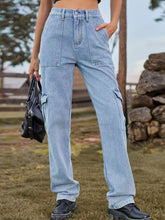 Load image into Gallery viewer, Serene High Waist Cargo Jeans