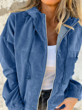 Load image into Gallery viewer, Corin Drawstring Zip Up Long Sleeve Hooded Jacket