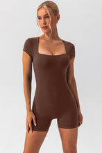 Load image into Gallery viewer, Gianna Square Neck Cap Sleeve Active Romper