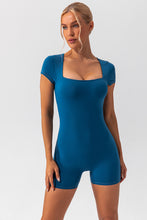 Load image into Gallery viewer, Gianna Square Neck Cap Sleeve Active Romper
