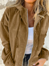 Load image into Gallery viewer, Corin Drawstring Zip Up Long Sleeve Hooded Jacket