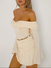 Load image into Gallery viewer, Luna Twisted Ruffled Off-Shoulder Long Sleeve T-Shirt